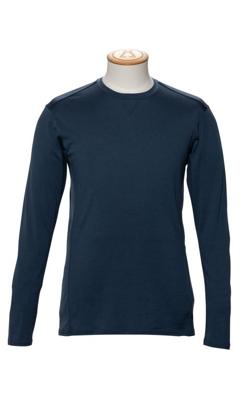 Alchemy equipment 180Gsm Single Jersey Merino LS Crew Heren Trui Sea Blue M