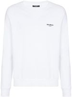 Balmain logo-print cotton sweatshirt - Blanc - thumbnail