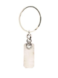 WERKSTATT:MÜNCHEN sterling silver dog tag keyring - Argent