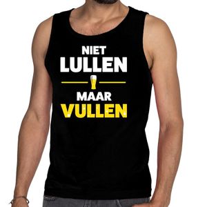 Niet Lullen maar Vullen tanktop / mouwloos shirt zwart heren