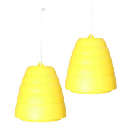 Wespenvanger Honingpot - 2x - plastic geel 15 cm - insecten bestrijden/vangen