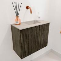 Toiletmeubel Mondiaz Joya Dlux | 50 cm | Meubelkleur Shadow | Faye wastafel Opalo Wasbak Rechts | Zonder kraangat(en)