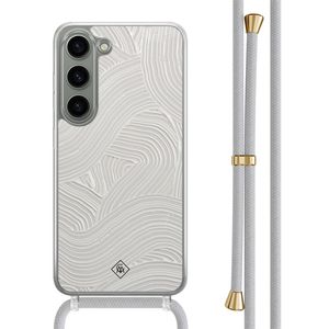 Samsung Galaxy S23 hoesje met grijs koord - Abstract waves