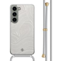 Samsung Galaxy S23 hoesje met grijs koord - Abstract waves