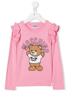 Moschino Kids t-shirt volanté à imprimé Teddy - Rose