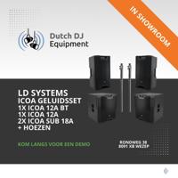 LD Systems ICOA geluidsset 12A + SUB 18A met accessoires LD Systems ICOA geluidsset 12A + SUB 18A met accessoires