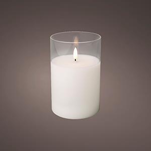 LED flakkerkaars in glas 10x15cm wit - 5509680