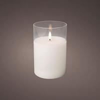 LED flakkerkaars in glas 10x15cm wit - 5509680