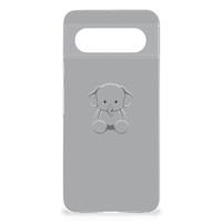 Google Pixel 8 Telefoonhoesje met Naam Grijs Baby Olifant