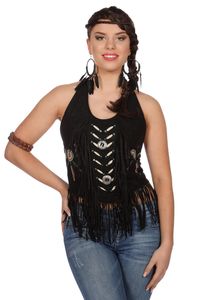 Western Shirt Dames Zwart