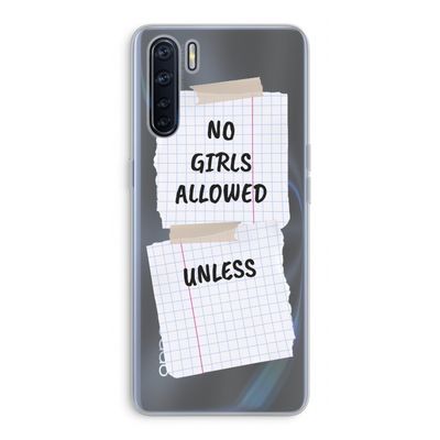 No Girls Allowed Unless: Oppo A91 Transparant Hoesje