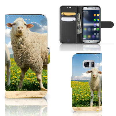 Samsung Galaxy S7 | Telefoonhoesje | Met pasjeshouder | Schaap en Lammetje