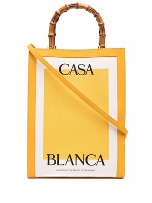 Casablanca sac cabas à anse en bambou - Jaune