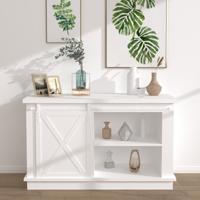 VidaXL Ophangset voor minischuifdeur 122 cm koolstofstaal wit