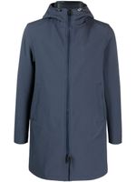 Herno drawstring-hood zipped parka - Bleu