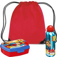 Paw Patrol lunchbox set voor kinderen - 3-delig - rood - aluminium - incl. gymtas/schooltas