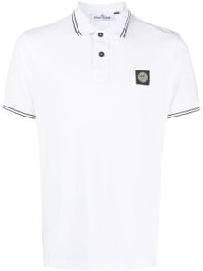 Stone Island polo en coton stretch à motif Compass - Blanc