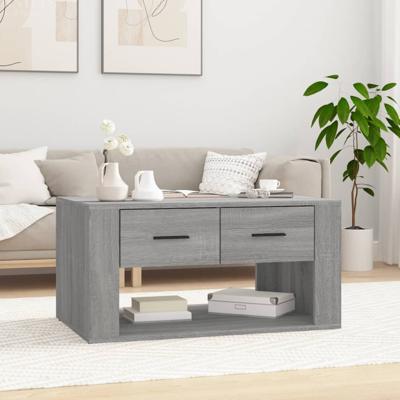 Salontafel 80x50x40 cm bewerkt hout grijs sonoma eiken