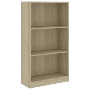 The Living Store Boekenkast - Sonoma Eiken - 60 x 24 x 109 cm - 3-laags ontwerp