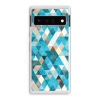 Gekleurde driehoekjes blauw: Google Pixel 6 Pro Transparant Hoesje