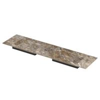 INK Post Wastafel keramische slab envelop bak dubbel 2 kraangaten 180x45x1 Earth glossy