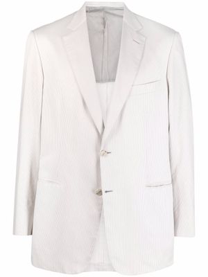 Brioni blazer droit à rayures - Blanc