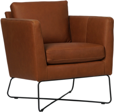 Cognac leren moderne design fauteuil Crossover - Rancho Leer Cognac (cognac leer)