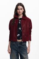 Glanzend jack met leerlook - RED - XL