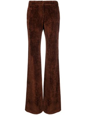 Alberta Ferretti pantalon en velours côtelé à coupe évasée - Marron