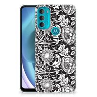 Motorola Moto G71 5G TPU Case Black Flowers - thumbnail