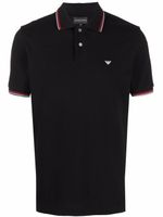 Emporio Armani polo à logo imprimé - Noir