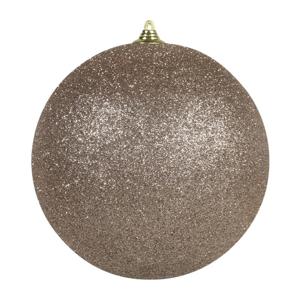 Kerstbal - groot - champagne - D18 cm - kunststof - glitter afwerking - kerstversiering