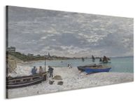 Karo-art Schilderij - Claude Monet, The Beach at Sainte-Adresse,  1867,  Premium print