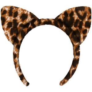 Carnaval verkleed diadeem met grote panter oren - voor dames - foute/panter party