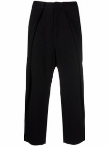 Balmain pantalon drapé à motif monogrammé - Noir