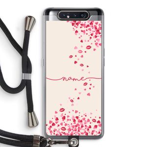Hartjes en kusjes: Samsung Galaxy A80 Transparant Hoesje met koord