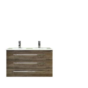 Badkamermeubelset Sanicare Q1 3 Soft Close Lades Truffel 121x46 cm