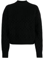 Emporio Armani pull en maille intarsia à col rond - Noir - thumbnail