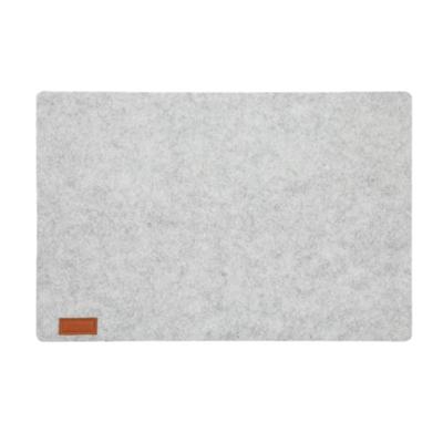 Cepewa Tafel placemats - vilt - lichtgrijs - 30 x 45 cm - met ronde hoeken - Diner - ontbijt