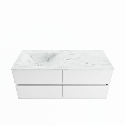MONDIAZ VICA-DLUX 120cm badmeubel onderkast Talc 4 lades. Inbouw wastafel CLOUD links zonder kraangat, kleur Opalo. MONDIAZ VICA-DLUX 120cm badmeubel onderkast Talc 4 lades. Inbouw wastafel CLOUD links zonder kraangat, kleur Opalo.