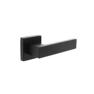 Intersteel Deurklink achterdeurbeslag Amsterdam op vierkante massieve rozet zwart
