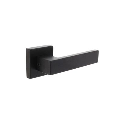 Intersteel Deurklink achterdeurbeslag Amsterdam op vierkante massieve rozet zwart