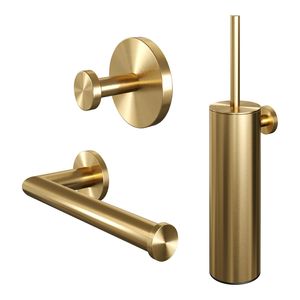 Toiletaccessoire Set Brauer Gold 3-in-1 met PVD coating Geborsteld Goud Brauer