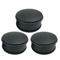 Set van 3x deurstoppers rond mat zwart 12 x 6 cm