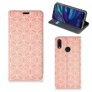 Huawei Y7 hoesje Y7 Pro (2019) Hoesje met Magneet Pattern Orange