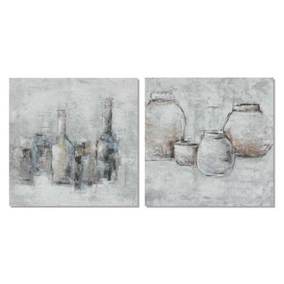 Canvas DKD Home Decor Pijnboom Canvas 100 x 2,8 x 100 cm