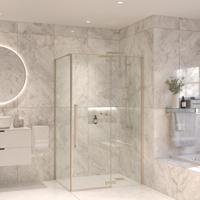 Douchecabine Sanivo Tira Met Vast Paneel Champagne Glas Met Montagesets RVS Look