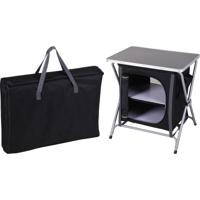 Redcliffs Campingkast - 2 lagen - zwart - polyester / aluminium - 40 x 40 x 55 cm - opvouwbare opber