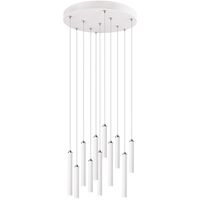 LED Hanglamp - Trion Tular - 22W - Warm Wit 3000K - Dimbaar - Rond - Mat Wit - Aluminium