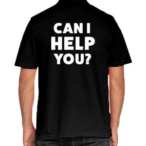 Can i help you beurs/evenementen polo shirt zwart voor heren